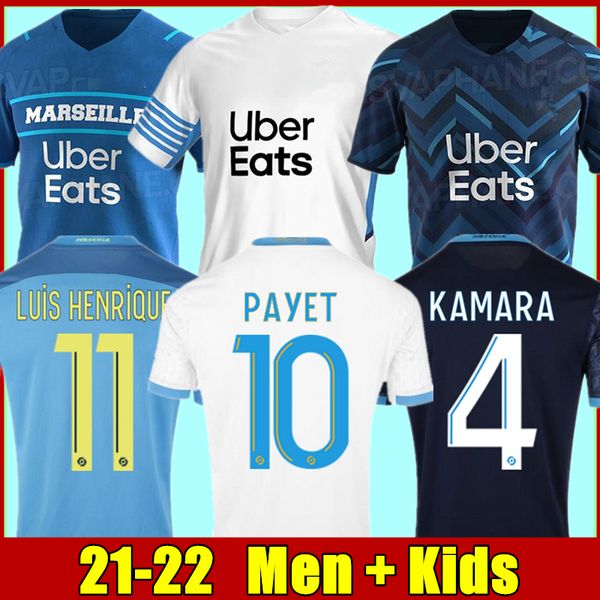 

2021 olympique de marseille soccer jersey 21 22 om milik maillot foot cuisance benedetto kamara 2022 football shirt thauvin payet, Black;yellow