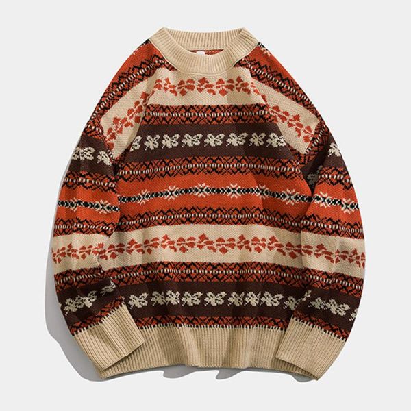 

men's sweaters mens oversized sweater wool pullovers couple harajuku women casual ethnic printed graphic streetwear korean man, White;black