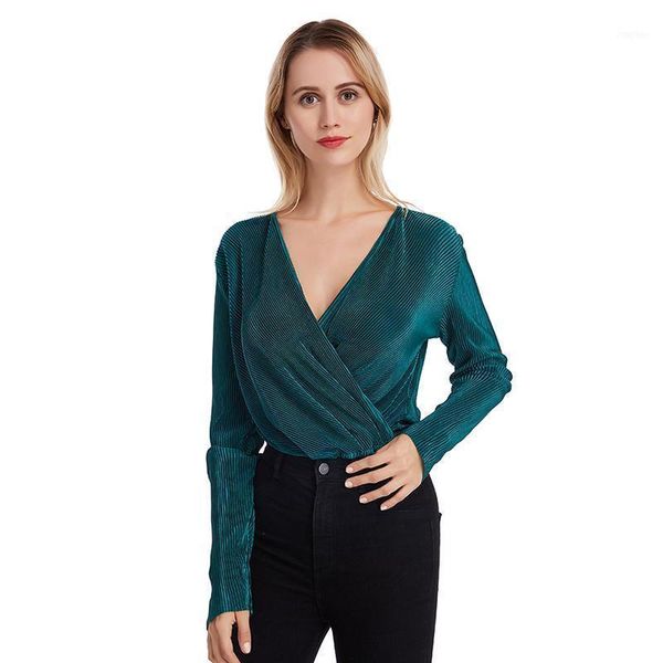

long sleeve bodysuit women black white green plunged v neck multiway cross wrap sleeveless bodysuits1