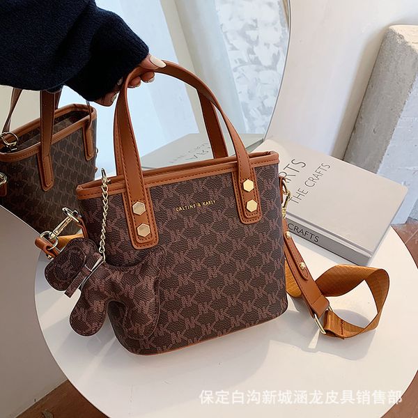 

handbag all-match female 2020 shoulder diagonal letter bag single puppy pendant trendy fashion printed new upvcx
