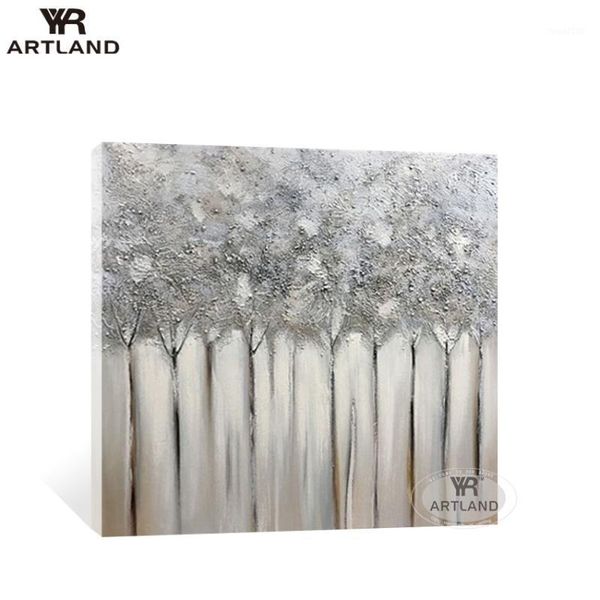 

paintings modern abstract silver trees hand painted canvas oil painting wall backdrop hanging picture for living room home decor no framed1