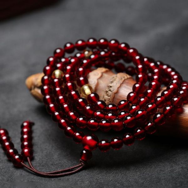

beaded, strands 108 prayer round beads women men bracelet 8mm buddhism necklace genuine natural blood red amber gemstone bracelets for, Black