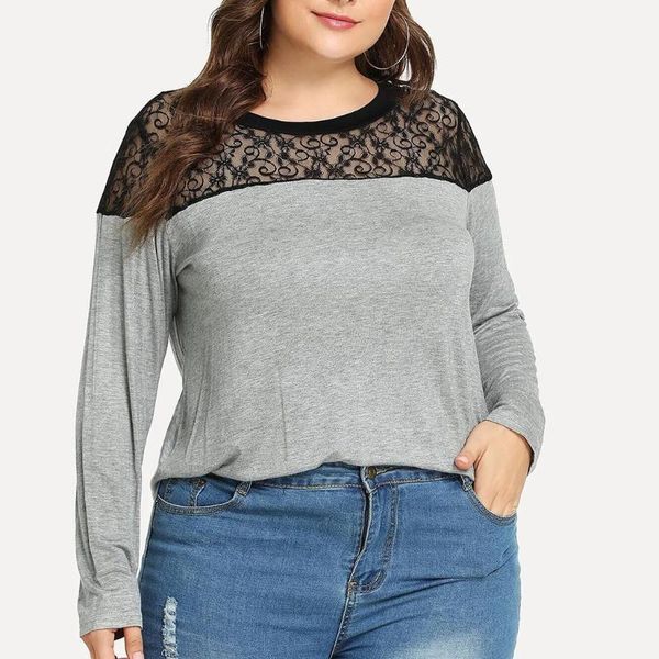 

plus size 5xl womens and blouses nice fashion lace blouse long sleeve tunic shirt vogueblusas femininas women's & shirts, White