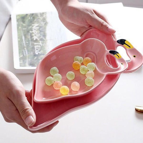 

cups & saucers dessert fruits plate salad bowl originality tea breakfast disc xmas gifts creative flamingo ceramica dishes tableware