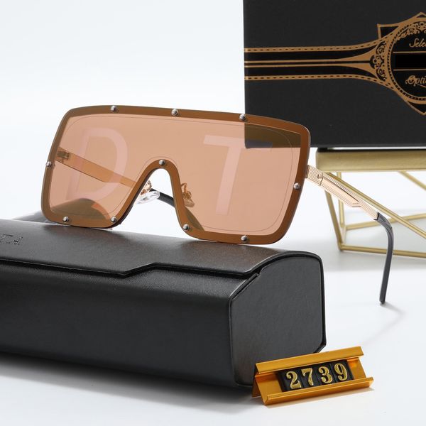 Ultimi occhiali da sole da uomo Stilista Donna One Piece Lens Future Sense Design con montatura in metallo Occhiali con cerniera a molla Occhiali di lusso Occhiali da vista 6 colori