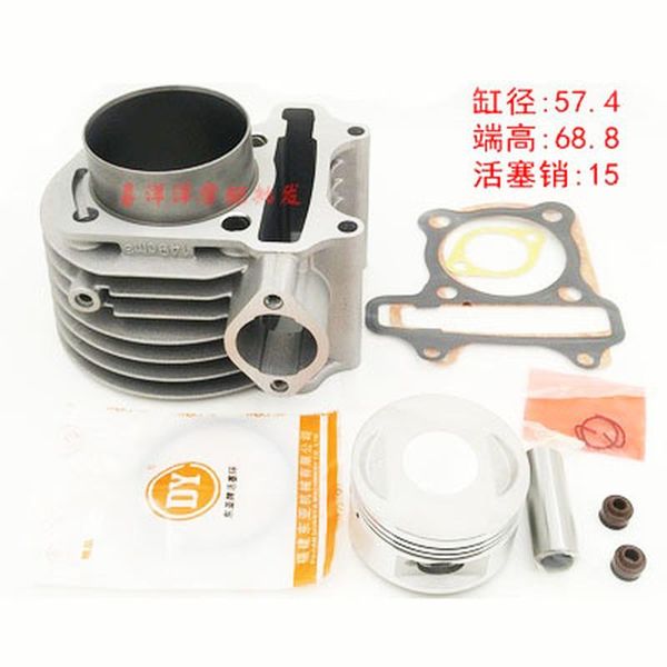 

engine spare parts motorcycle cylinder kit 57.4mm pin 15mm for air cooling moped atv quad gy6 150 157qmj 1p57qmj gy6150 150cc assembly