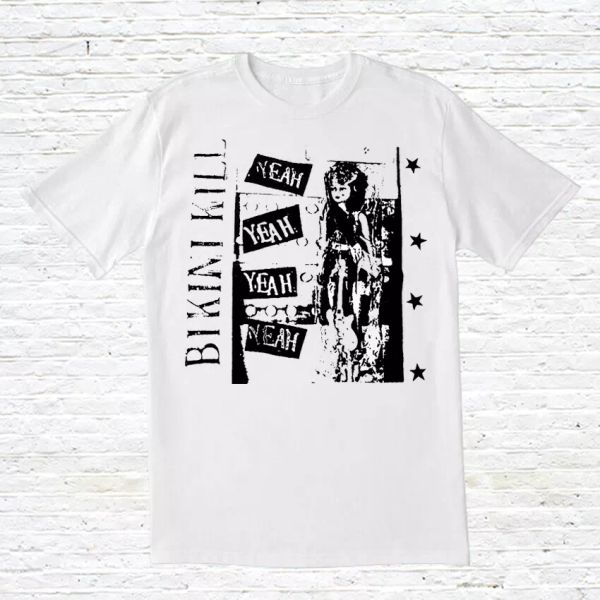 

bikini kill t-shirt, White;black