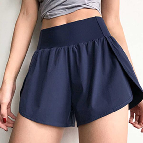 

fashion shorts women fake two-piece loose high waist inner pocket running workout gym sports shorts girls shorts skirt clothing, White;black