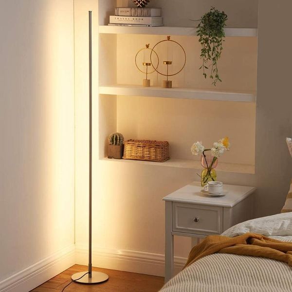 

floor lamps led modern corner lamp metal line design with remote control dimmable standing suitable for living room and bedroom