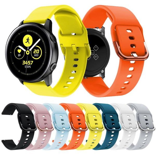 

watch bands soft silicone sport band 20mm strap replacement for samsung galaxy active 40mm 42mm smart, Black;brown