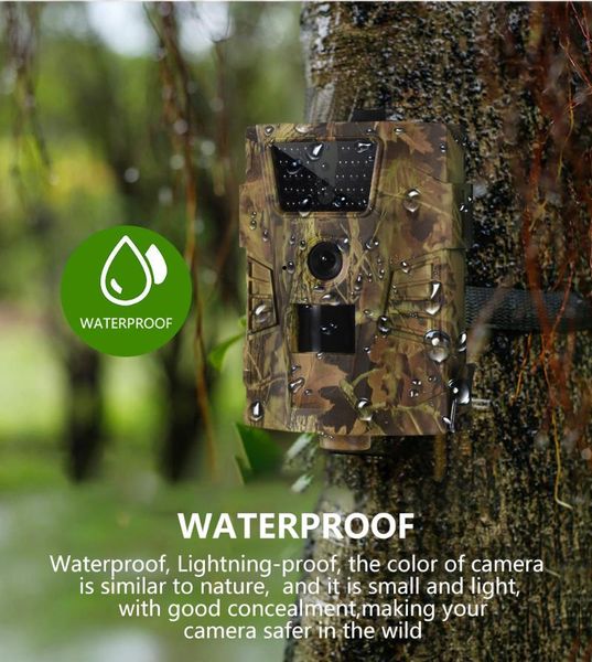 

ht-001b trail camera 12mp 1080p 30pcs infrared leds 850nm hunting ip54 waterproof 120 degree angle wild cameras