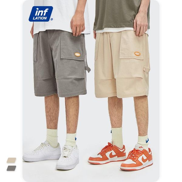 

men's shorts inflation harajuku cargo men casual plus size 2021 summer trending solid color lounge for 3507s21, White;black