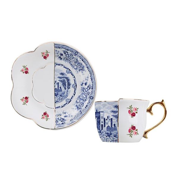 

cups & saucers saucer gift luxury coffee cup porcelain art spoon ceramic set reusable tazza colazione family drinkware bw50bd