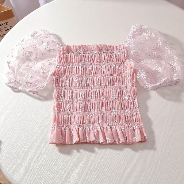 

women's blouses & shirts korobov 2021 korean print women chiffon summer puff short sleeve sweet female japanese blusas mujer, White