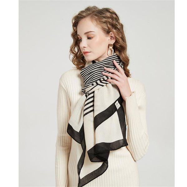 

scarves ladies cotton and linen scarf retro elegant headscarves fashion winter striped women shawls beach fringed accessories hijab, Blue;gray