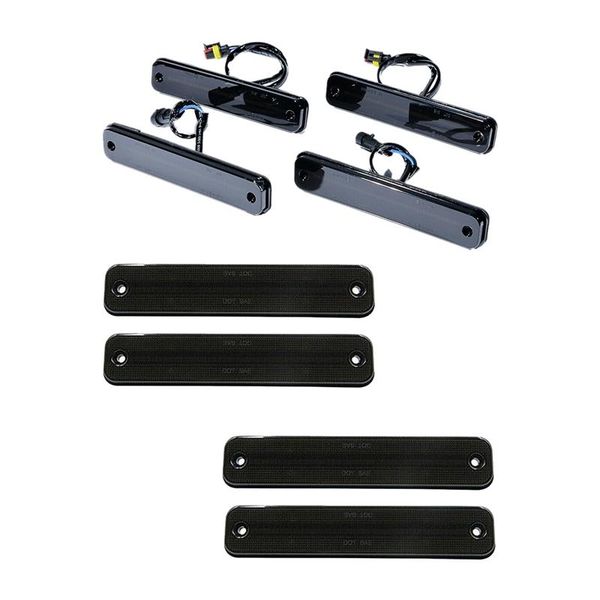 

car headlights 2 set smoked full led side marker light front amber/ rear red fender turn signal lamp for hummer h2