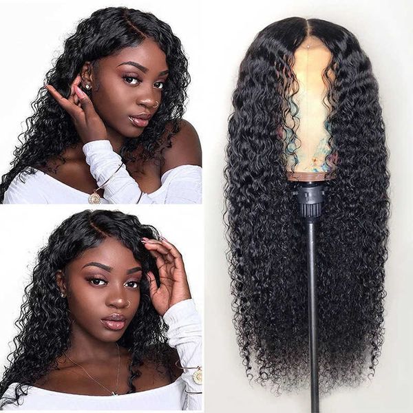 

wig long hair black medium split small roll chemical fiber front lace wig headgear