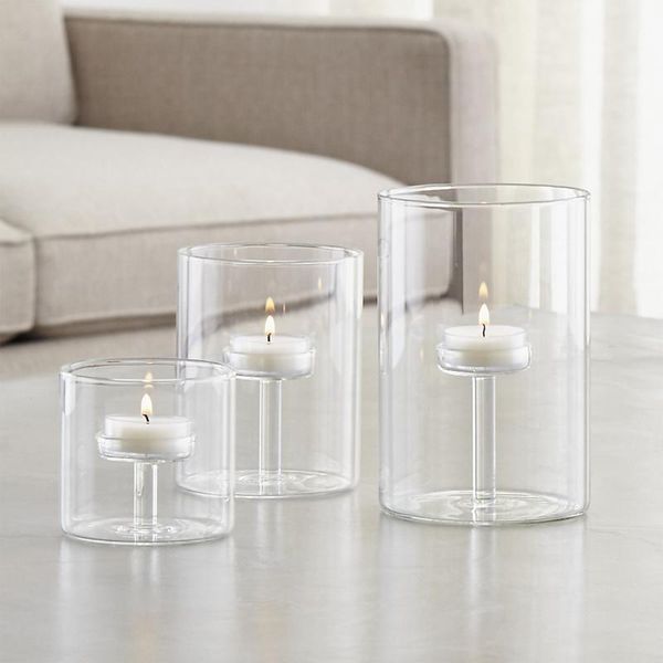

candle holders nordic style glass art candlestick minimalism transparent tealight holder for weddings decoration home decor accessories