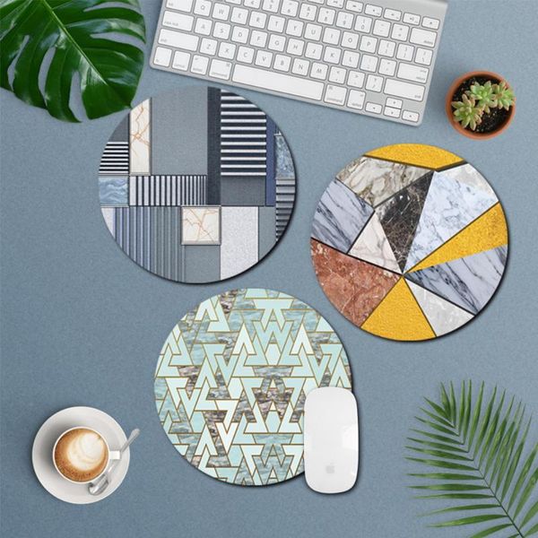 

mouse pads & wrist rests game mice pad pu leather mat mousepad for office computer laphome work comfortable round shape