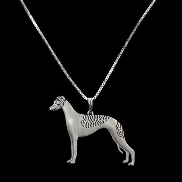 

pendant necklaces women's vintage alloy lovers' standing whippet jewelry dog drop, Silver