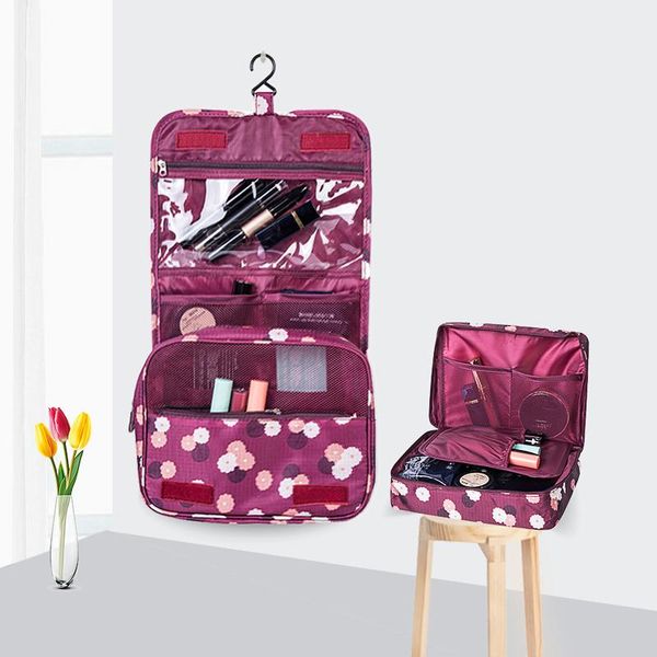 

flower pattern cosmetic bra bag set women's hanging toiletry underwear clothes pouch beauty case makeup tote accessories items bags & c