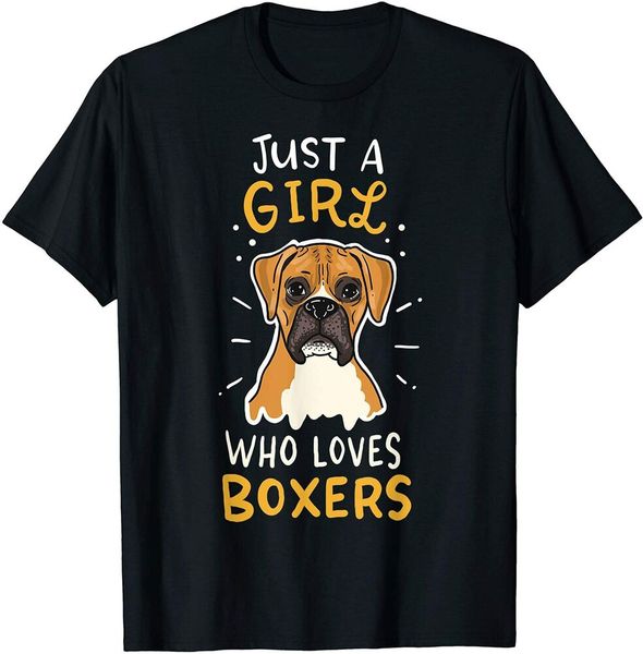 

just a girl who loves boxers dog school gift t-shirt size s-5xl, White;black