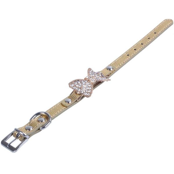 

dog collars & leashes pretty bling rhinestone pet collar chihuahua for dogs leash harness sets cat puppy gold xs