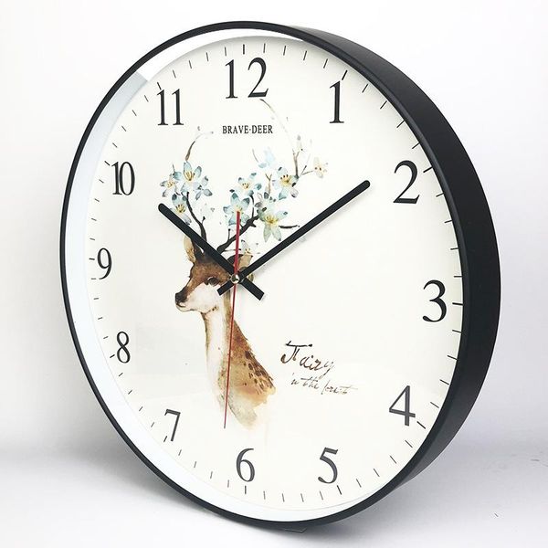 

simple creative wall clock modern silent round art mechanism nordic design living room duvar saati home decor bw50wc clocks