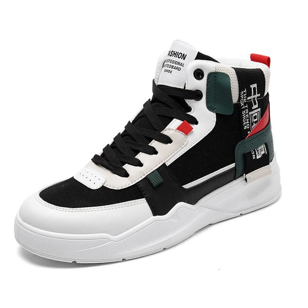 

dress shoes high men casual fashion outdoor trend sneakers hard-wearing non-slip walking size 39-44 t501, Black