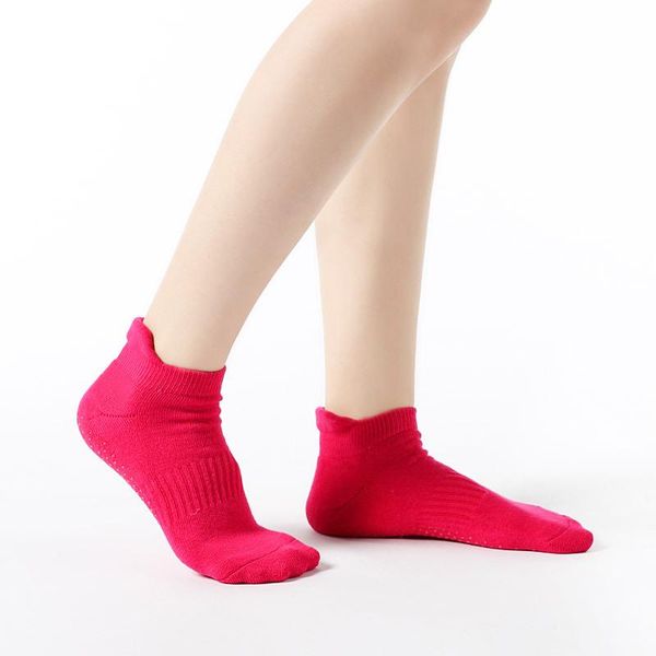 

sports socks 5 pairs/lot cotton breathable women professional yoga sock quality non-slip towel bottom indoor dance female skd0105, Black