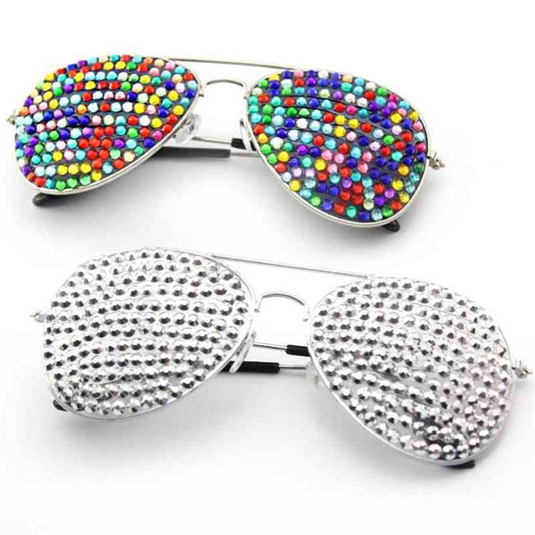 

70% off online store diamond metal frame wansheng party glasses dance show sun, White;black