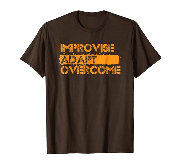 

improvise adapt overcome t-shirt, White;black
