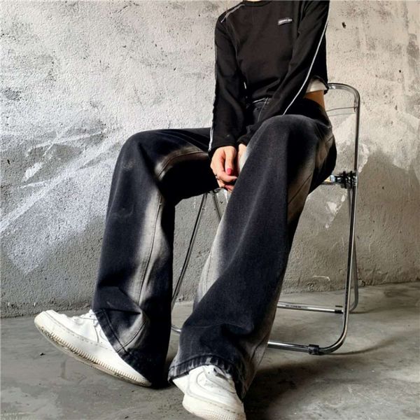 

hiphop pants high street trendy stripe tie dyed black women's loose, Blue