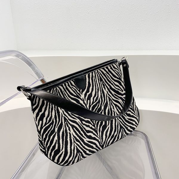 

jorge's zebra tote bag women's 2021 bucket shaped one shoulder large capacity zipper pattern, Black;red
