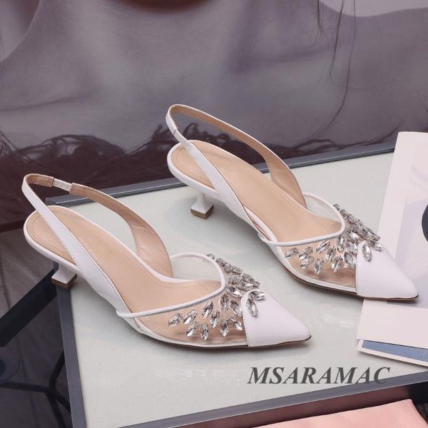 

shiny crystal pvc leather stitching pointed toe high heel sandals white patent dress shoes summer women party, Black