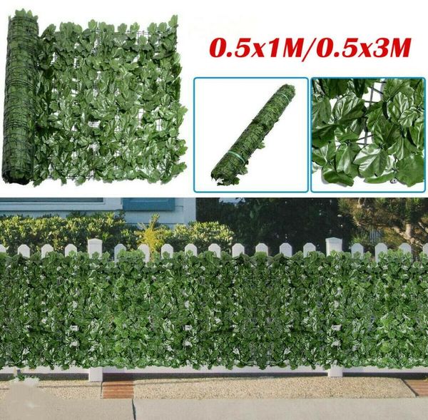 

1m/3m artificial ivy privacy fence screen hedges and faux vine leaf outdoor home garden simulation decor decorative flowers & wreaths