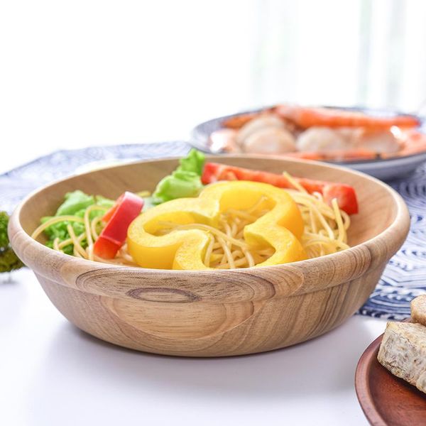 

bowls japan style wooden bowl dinner home with handle noodle containers tableware