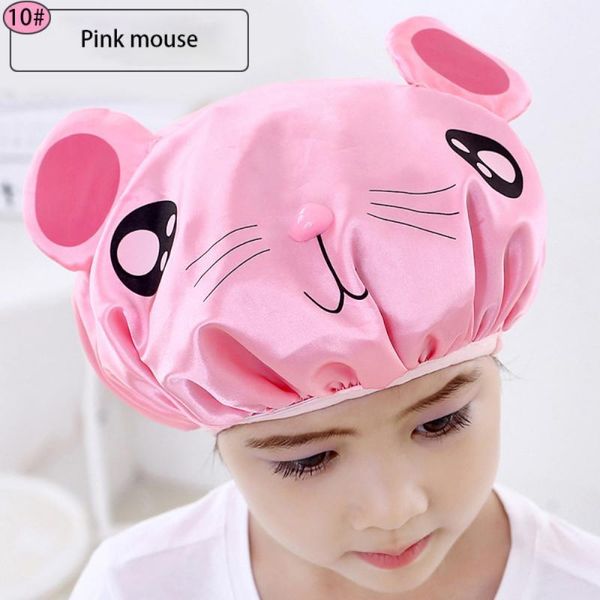 

shower caps cartoon animal baby cap kids hair reusable bonnet sauna bathroom products waterproof dropship
