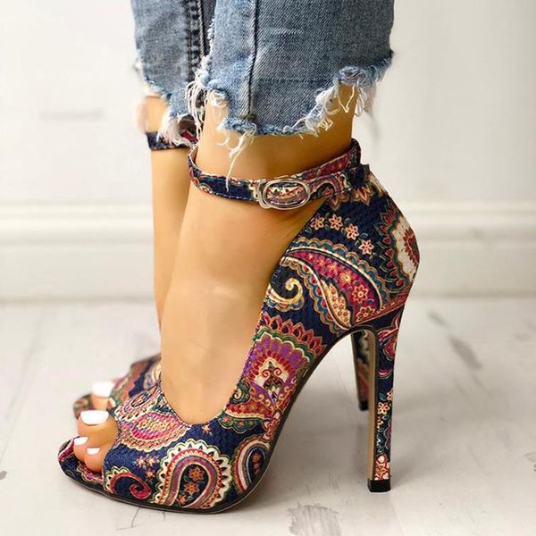 

woman sandals peep toe fashion buckle thin heel pumps summer ladies increased stiletto female 2021, Black