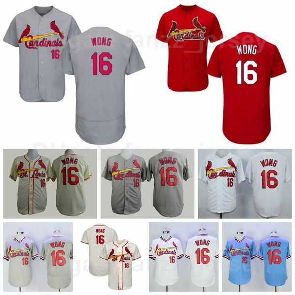 

1985 retro 16 kolten wong baseball jersey men vintage pullover team color flexbase cool base cooperstown red white grey blue beige retire al, Blue;black