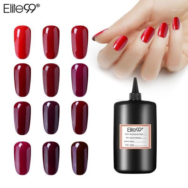 

elite99 250ml soak off wine red gel nail polish bsae coat hybrid art manicure semi permanent lacquer1, Red;pink