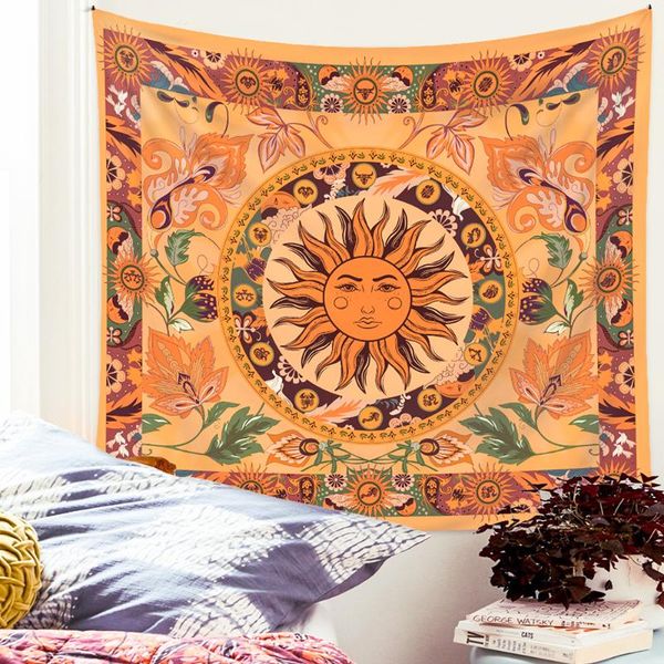 

tapestries burning sun tapestry flower vines vintage floral mystery wall hanging for home decor background