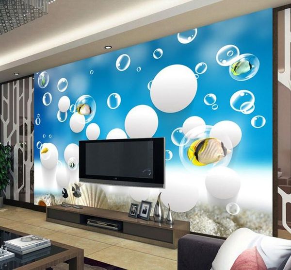 

wallpapers 3d large-scale seamless mural underwater world wallpaper dolphin tv background wall marine fish children's room