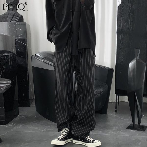 

men's pants pfhq 2021 fashion loose black stripes straight korean style trendy drape mopping casual autumn winter 21e4847