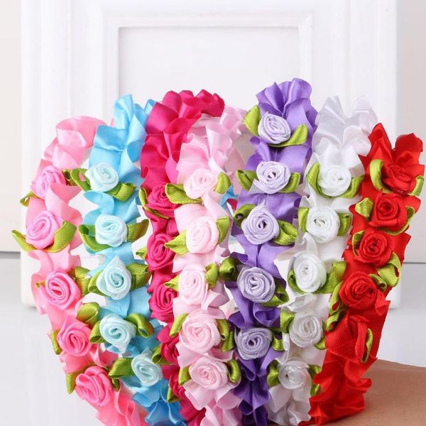 

hair accessories 1pcs sweet candy color children foam flower headbands wreath bezel flowers crown headpiece kids girls, Slivery;white