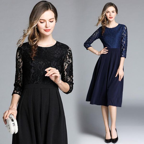 

casual dresses elegant lace luxury prom gown classic long robes vestido de festa party dress, Black;gray