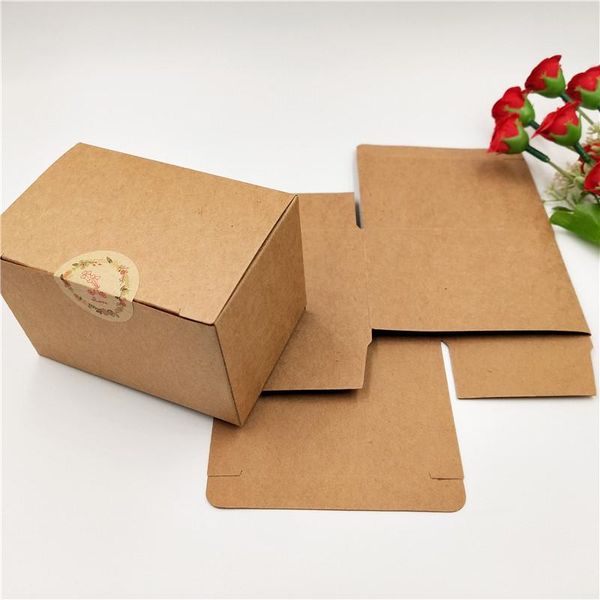 

gift wrap 24pcs/lot brown and white kraft paper square boxes for mother's day perfume creative gifts package container with stickers