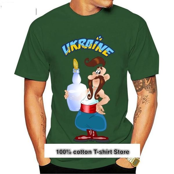 

men's t-shirts casual de talla grande camisetas estilo hip hop tee s-2xl hombres ucraniano kozak con camiseta vodka, White;black