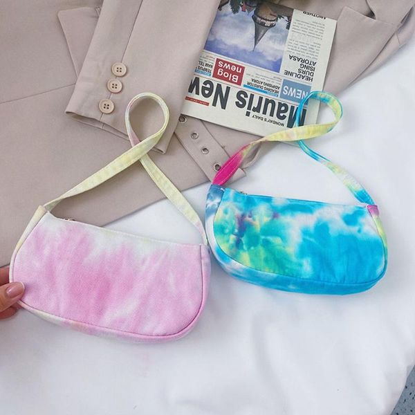

evening bags fashion tie-dyed cotton small underarm handbags for elegant ladies designer shoulder bag youth simple versatile 2021