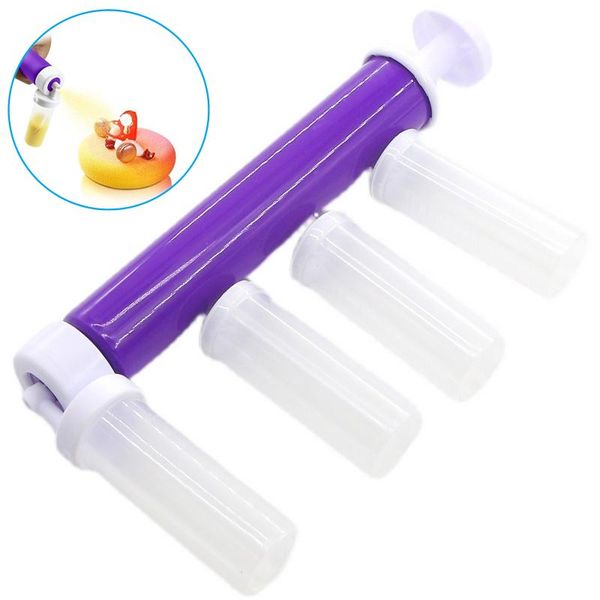 

baking & pastry tools cake coloring duster manual airbrush pump decorating tool with 3 bottles for dessert kitchen accessories